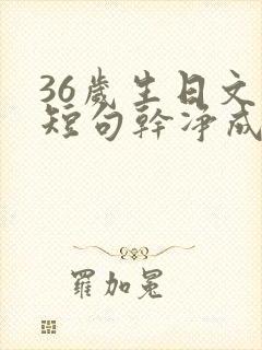 36岁生日文案短句干净成熟