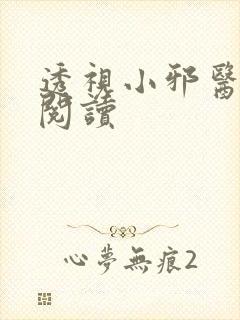 透视小邪医在线阅读