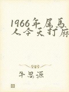 1966年属马人今天打麻将财运