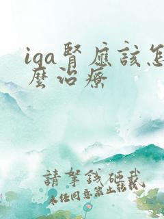 iga肾应该怎么治疗