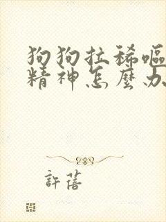 狗狗拉稀呕吐没精神怎么办但会喝水