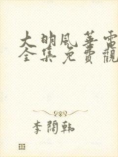 大明风华电视剧全集免费观看星辰