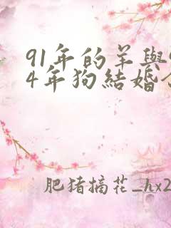 91年的羊与94年狗结婚合适不