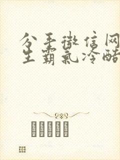 分手微信网名女生霸气冷酷