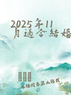 2025年11月适合结婚的日子