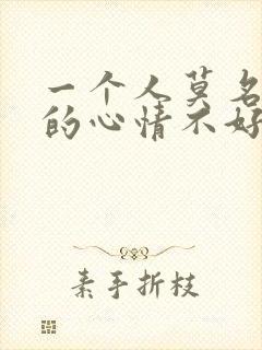 一个人莫名其妙的心情不好怎么回事