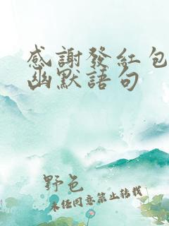 感谢发红包的人幽默语句