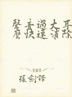 声音过大耳鸣怎么快速消除