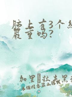 肺上有3个结节严重吗?