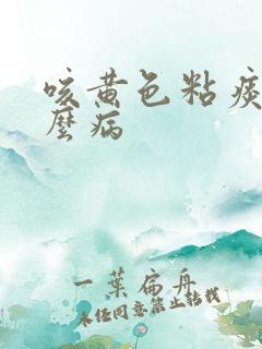 咳黄色粘痰是什么病