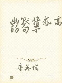 幽默情感高情商的句子