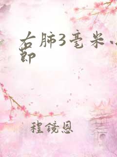 右肺3毫米小结节