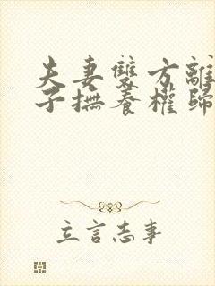 夫妻双方离异孩子抚养权归谁