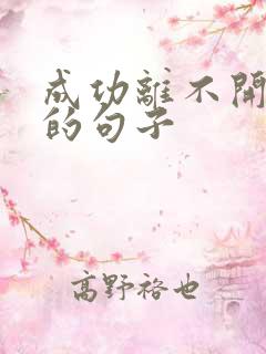 成功离不开努力的句子