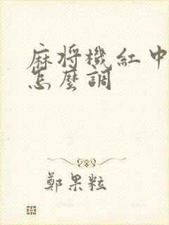 麻将机红中麻将怎么调