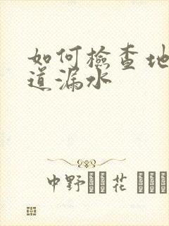 如何检查地下管道漏水