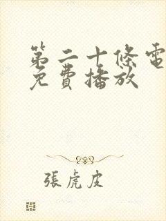 第二十条电视剧免费播放