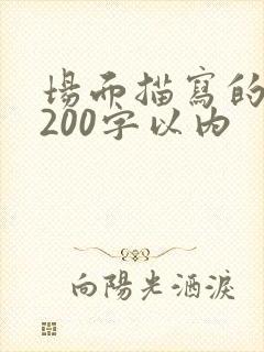 场面描写的片段200字以内