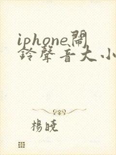 iphone闹铃声音大小在哪里调