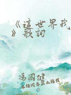 《这世界我来了》歌词