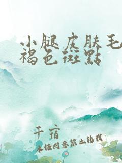 小腿皮肤毛孔有褐色斑点