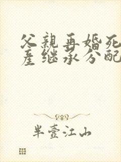 父亲再婚死亡遗产继承分配