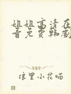 姐姐高清在线观看免费韩剧 姑娘