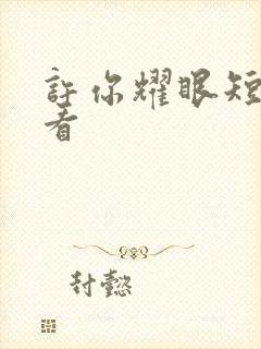 许你耀眼短剧观看