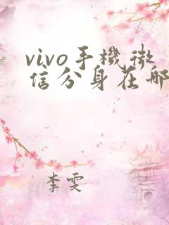 vivo手机微信分身在哪里找出来