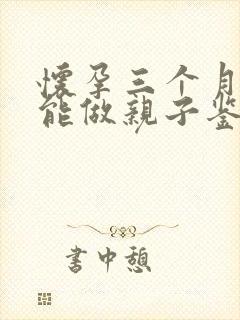 怀孕三个月胎儿能做亲子鉴定吗