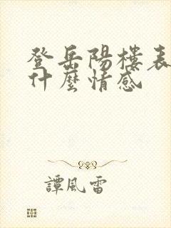 登岳阳楼表达了什么情感