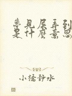 梦见屎弄到身上是什么意思