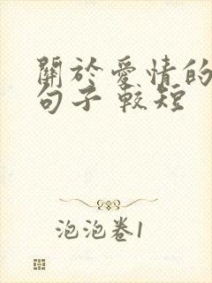 关于爱情的唯美句子 较短