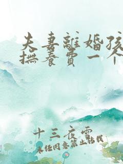 夫妻离婚孩子的抚养费一个月多少钱