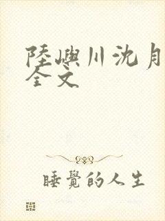 陆屿川沈月小说全文