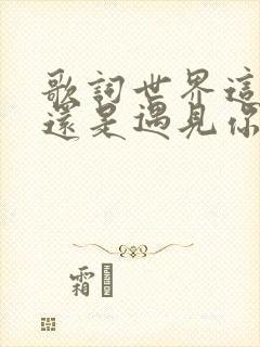 歌词世界这么大还是遇见你