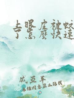 上眼皮被蚊子咬了怎么快速消肿