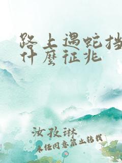 路上遇蛇挡路是什么征兆