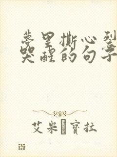 梦里撕心裂肺的哭醒的句子