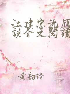 江建忠沈雁冰小说全文阅读