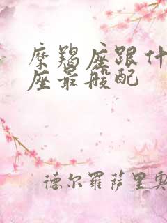 摩羯座跟什么星座最般配