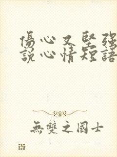 伤心又坚强的说说心情短语