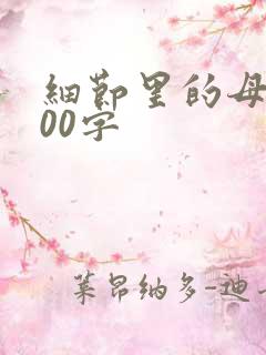 细节里的母爱300字
