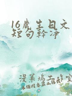 16岁生日文案短句干净