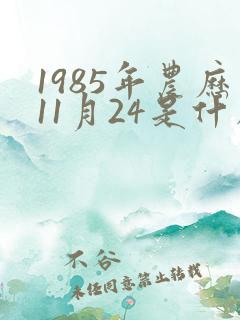 1985年农历11月24是什么星座