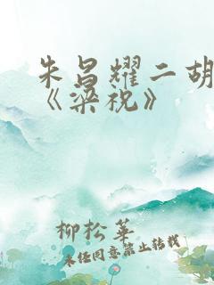 朱昌耀二胡独奏《梁祝》