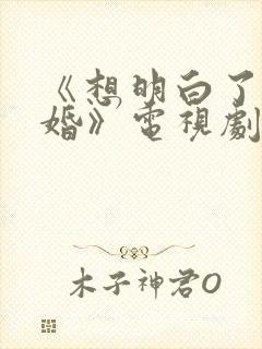 《想明白了再结婚》电视剧