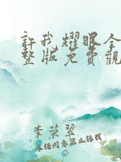 许我耀眼全集完整版免费观看电视剧