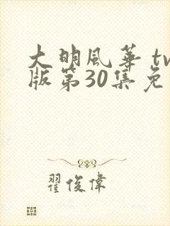 大明风华 tv版第30集免费观看