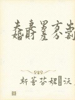 夫妻男方出轨离婚财产分割